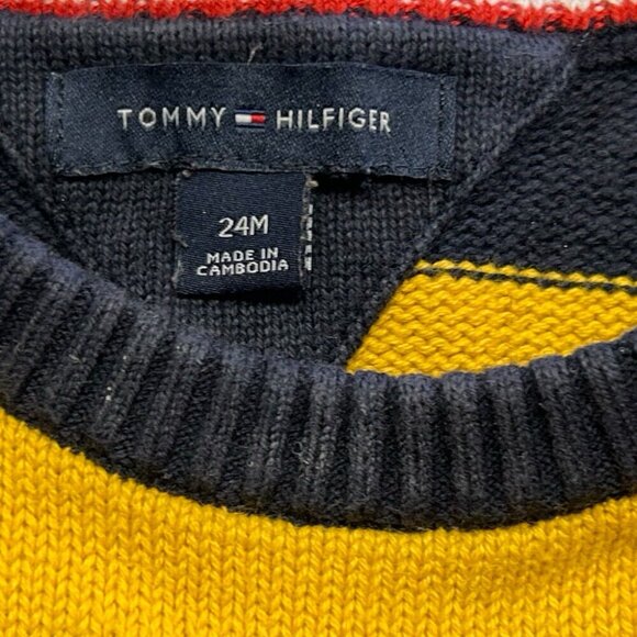 Tommy Hilfiger Y2K long sleeve stripe sweater SIZE 24 MONTHS - Picture 3 of 3